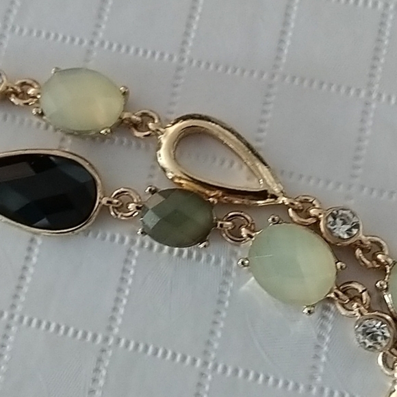 Anne Klein 42" Gold Tone & Gems Necklace - Picture 5 of 6